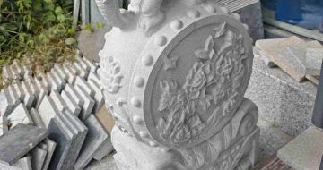 漳州芝麻白抱鼓石 庭院抱鼓石