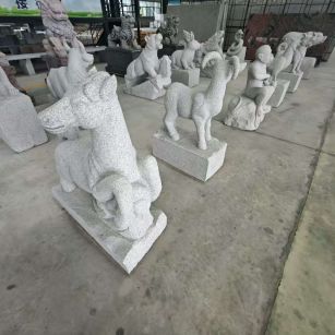 漳州芝麻白雕刻 十二生肖 异形雕刻