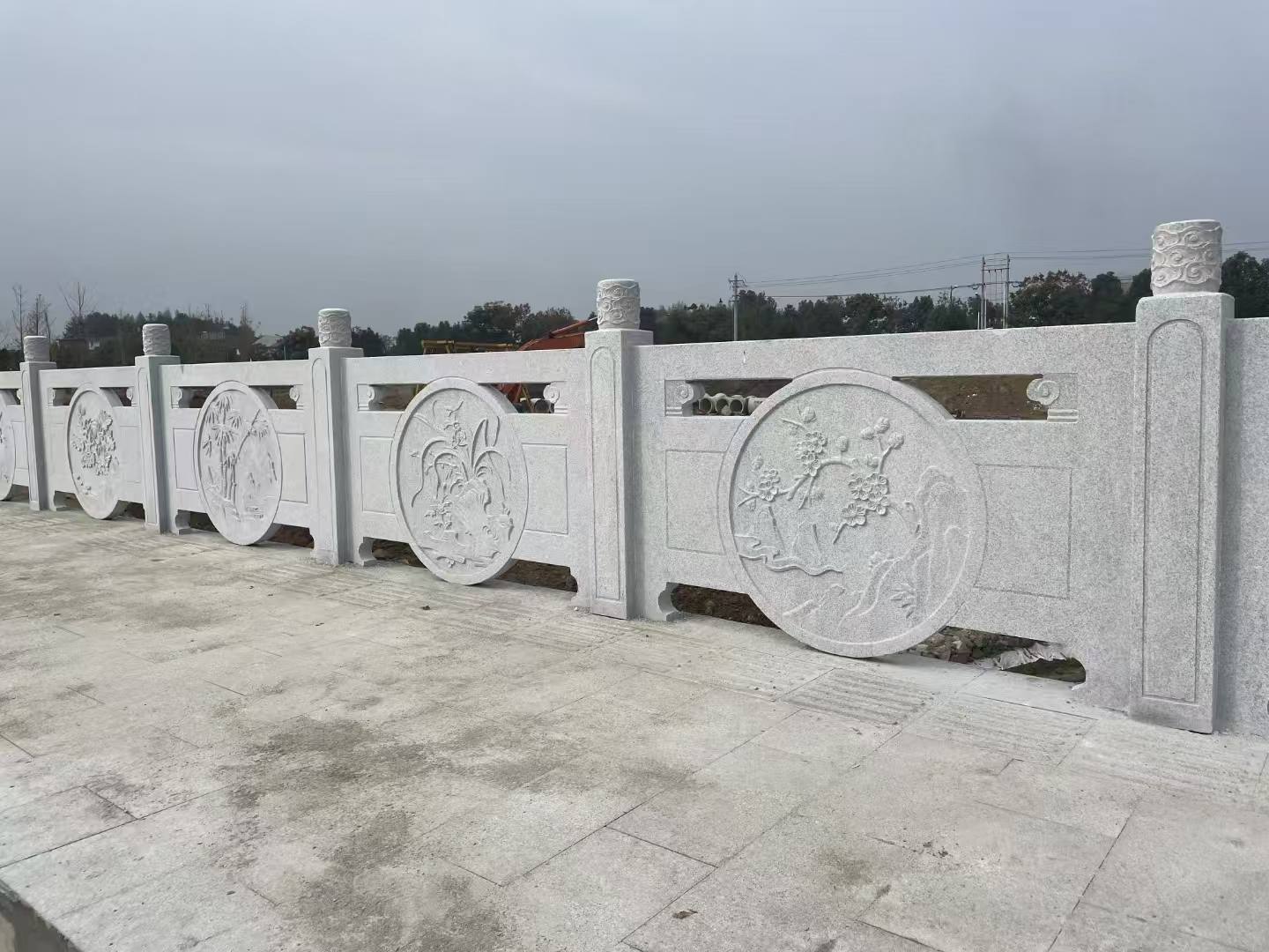 漳州芝麻白河道栏杆 石材栏杆